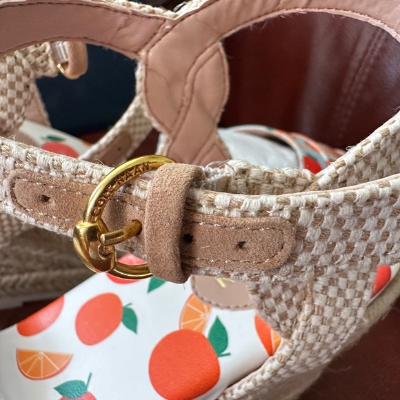 ✨ NIB Cole Haan Citrus Fruit Espadrille Wedge Sandals – Oxford Blue, Size 10.5B - Picture 8 of 11